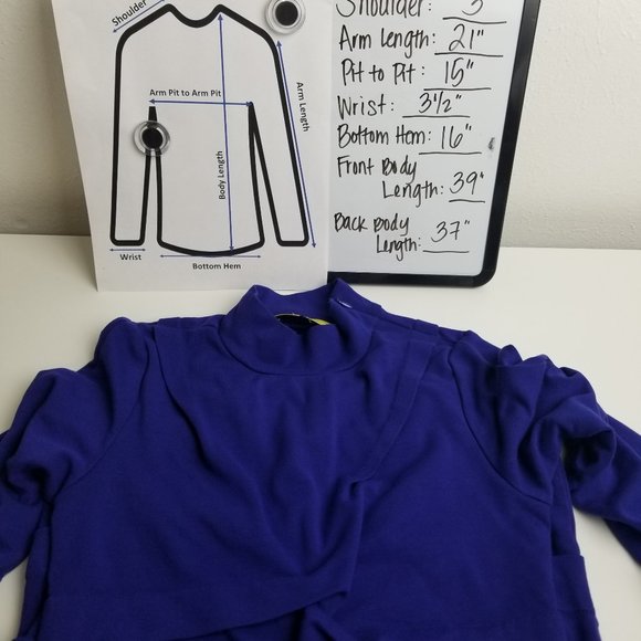 Nicole Miller Studio One Mock Neck Pleated Fitted Dress Blue Small - Picture 13 of 16